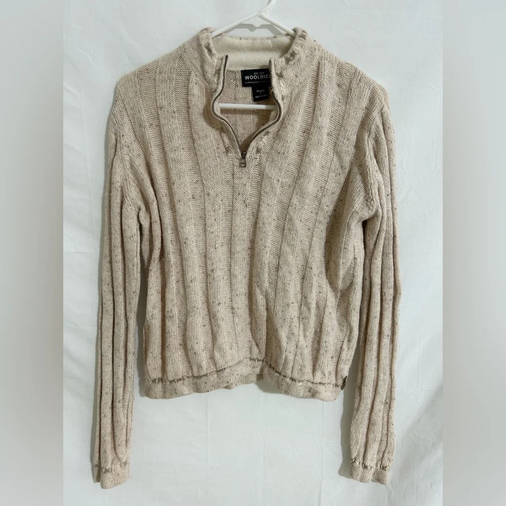 Woolrich Ramie and Wool Blend Quarter Zip Sweater Size‎ Small